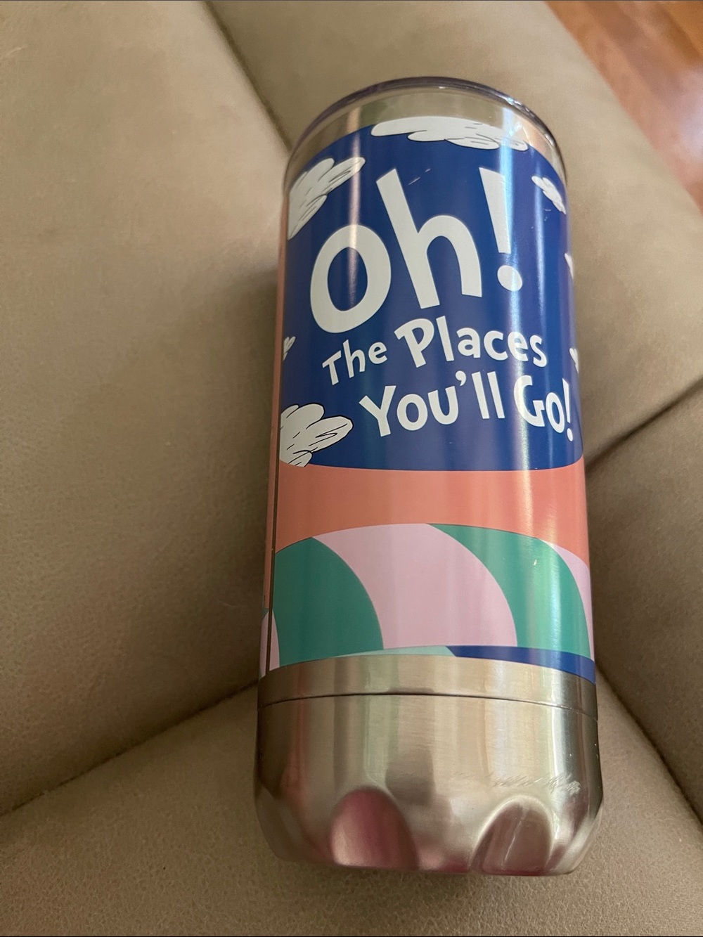 Dr Seuss Oh! The Places You'll Go! Blue & Pink Travel Tumbler
